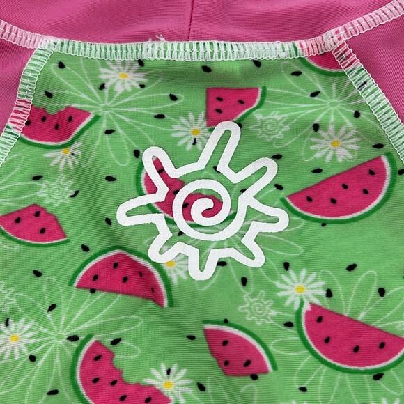 UV Skins Watermelon Short Sleeve Rashguard - Pink/Green - 12/18 Months - Picture 5 of 6